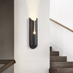 Vulca Split Stone Wall Sconce in Black Travertine