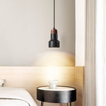 Vulcan Stone Pendant Light – Hand-Carved Travertine & Walnut