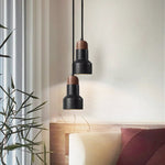 Vulcan Stone Pendant Light – Hand-Carved Travertine & Walnut