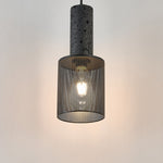 Vultex Mesh Pendant Light in Black Travertine and Metal