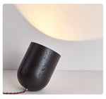 Vultrion Sculptural Black Travertine Table Lamp with Gold Leaf Interior