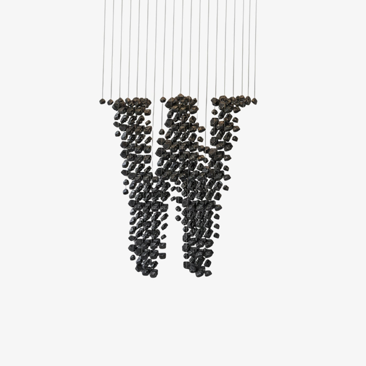 Charcoal Linear Chandelier — Sculptural LED Pendant for Modern Interiors