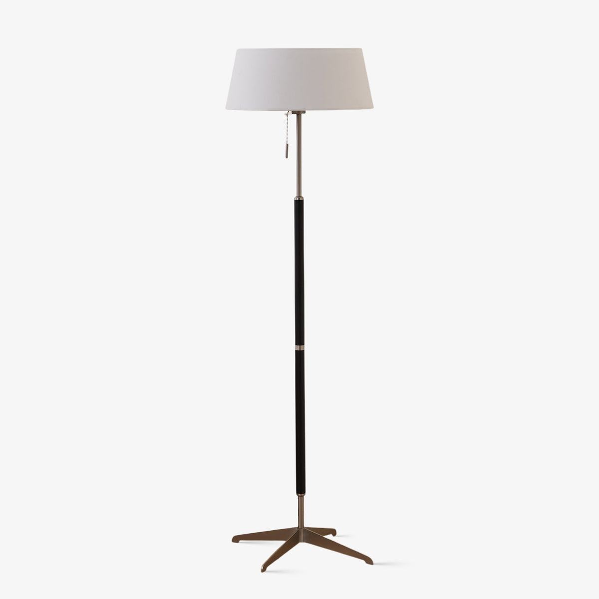 Ardell Modern Floor Lamp with Fabric Shade and Brass Accents