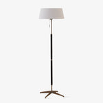 Ardell Modern Floor Lamp with Fabric Shade and Brass Accents