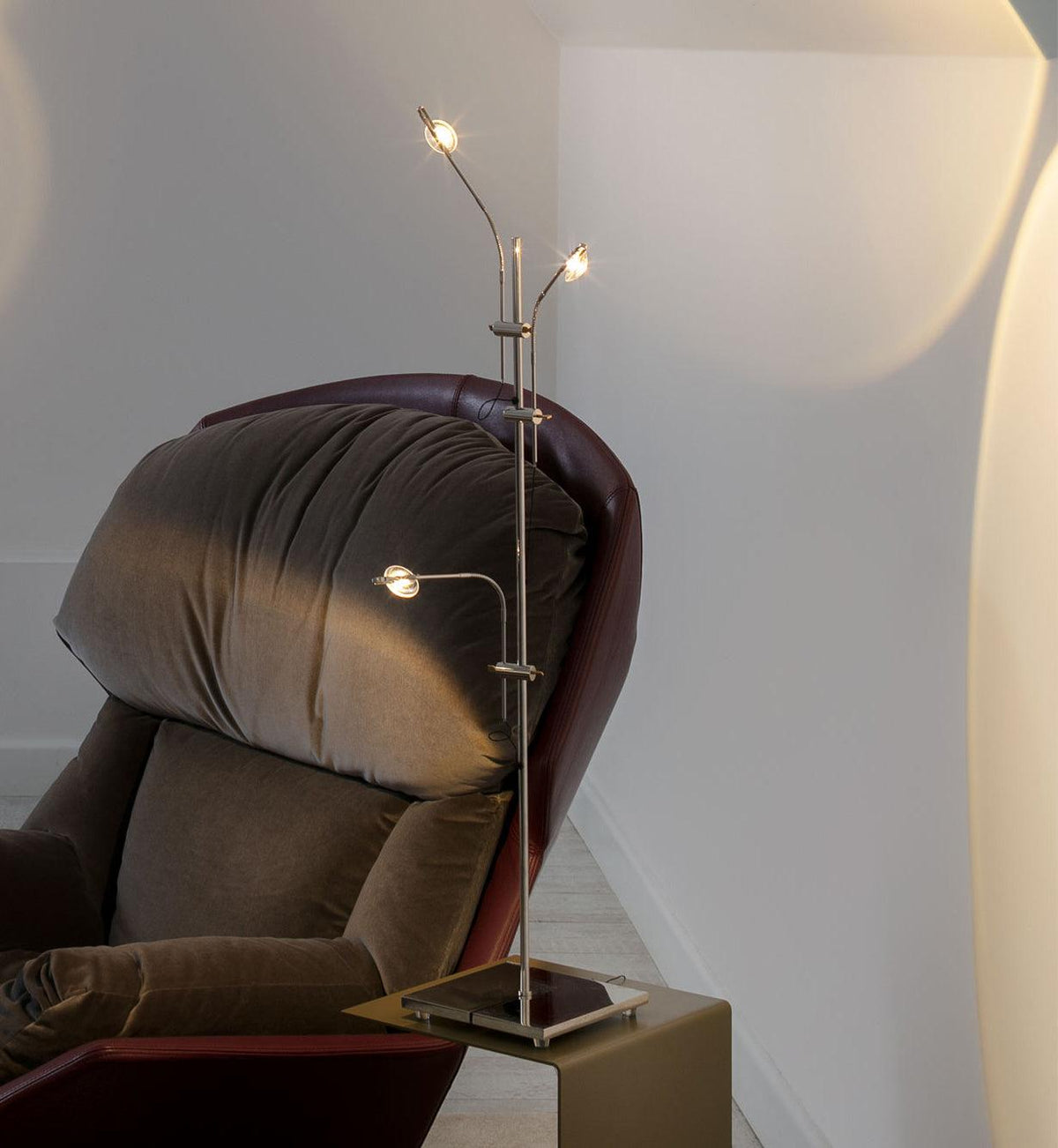 Wa Wa LED Table Lamp in Stainless Steel and Glass