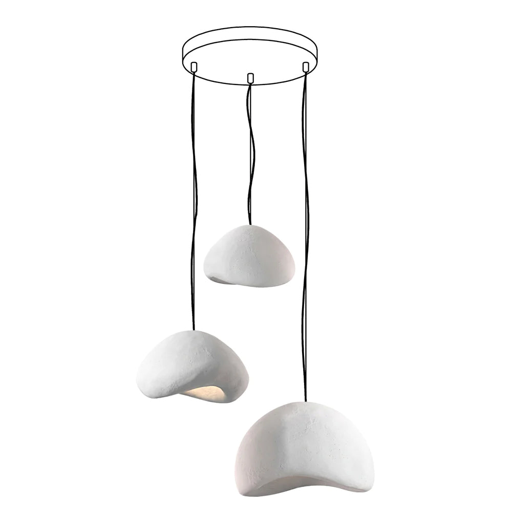 Zenra Organic Wabi-Sabi Chandelier – Designer HDPE Pendant Light