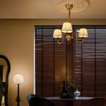Walden Pleat Chandelier — Modern Wood & Fabric Pendant Light for Dining Room