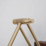 Walnut Linear Wall Sconce with Adjustable Brass Arm