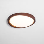 Walnut Curved Edge Ceiling Light – Modern Flush Mount LED Fixture
