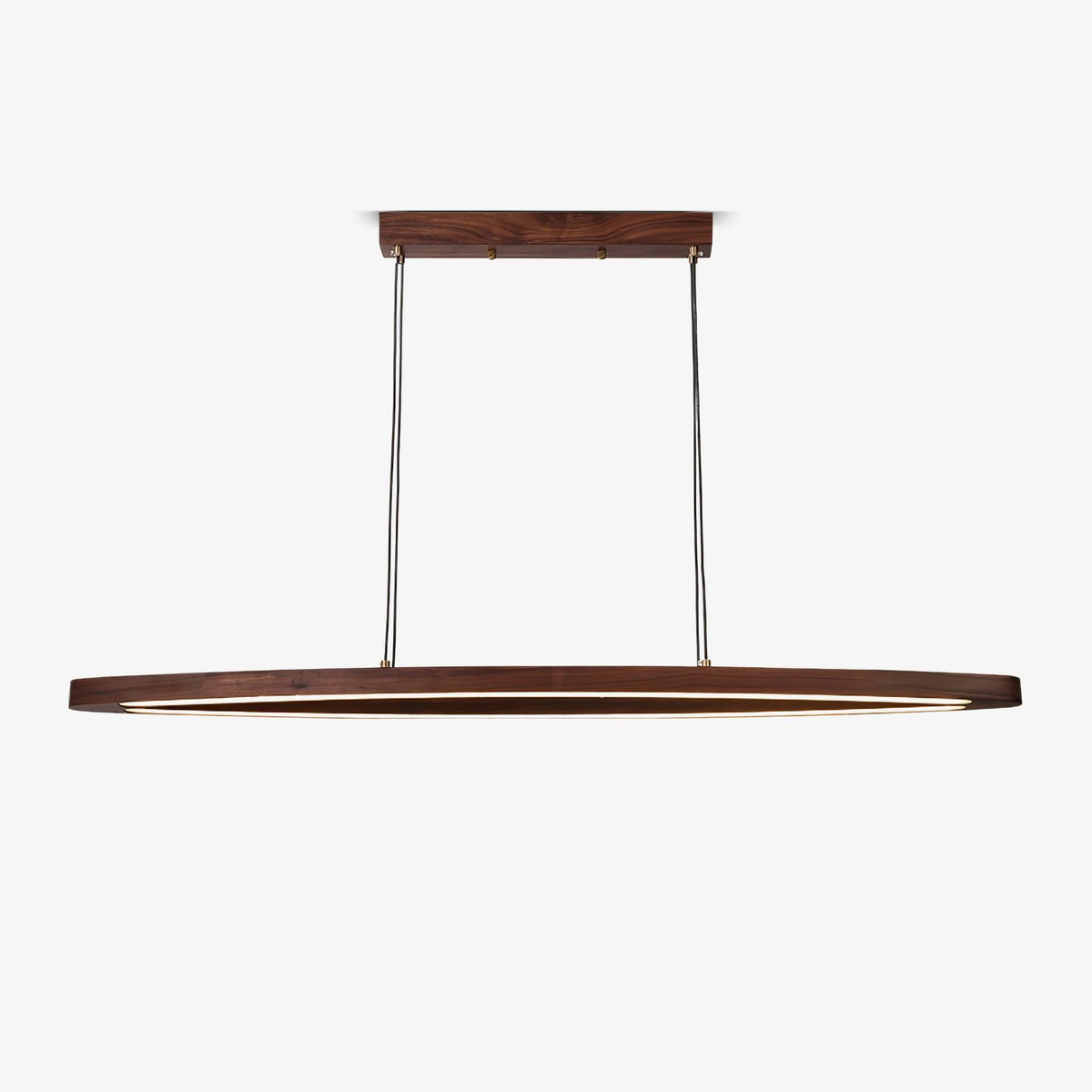 Walnut Arc Linear LED Pendant Light for Kitchen Island and Dining Room