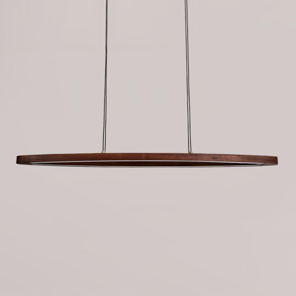 Walnut Arc Linear LED Pendant Light for Kitchen Island and Dining Room
