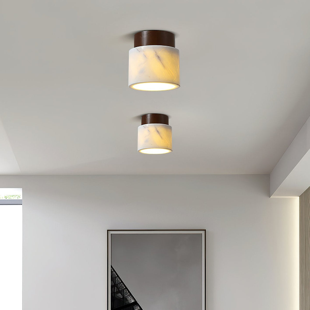 Walnut Marble Ceiling Lamp