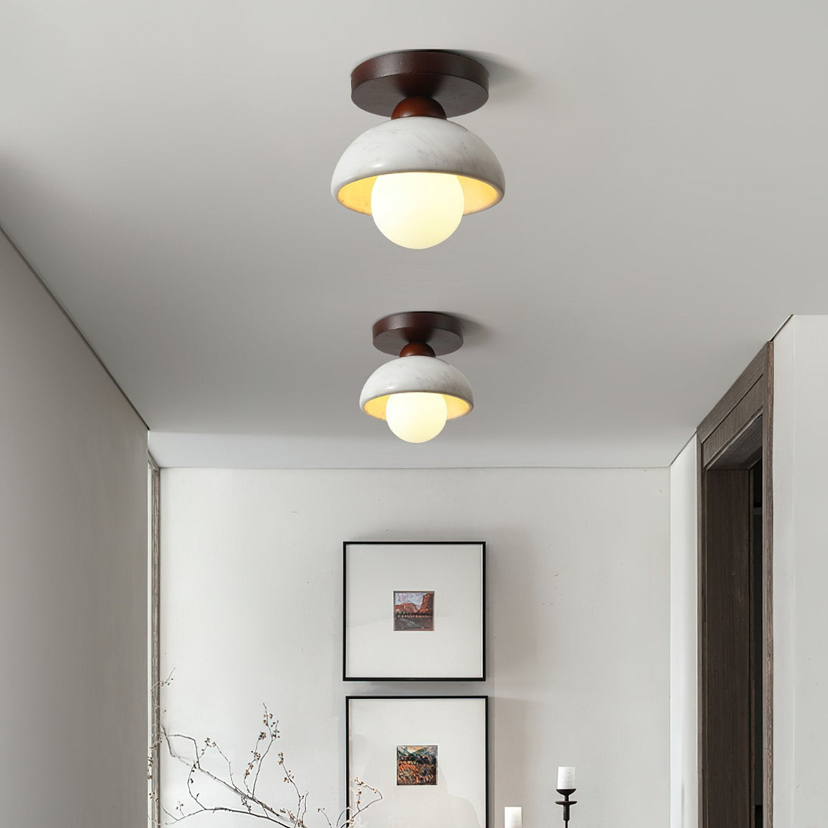 Walnut Marble Ceiling Lamp
