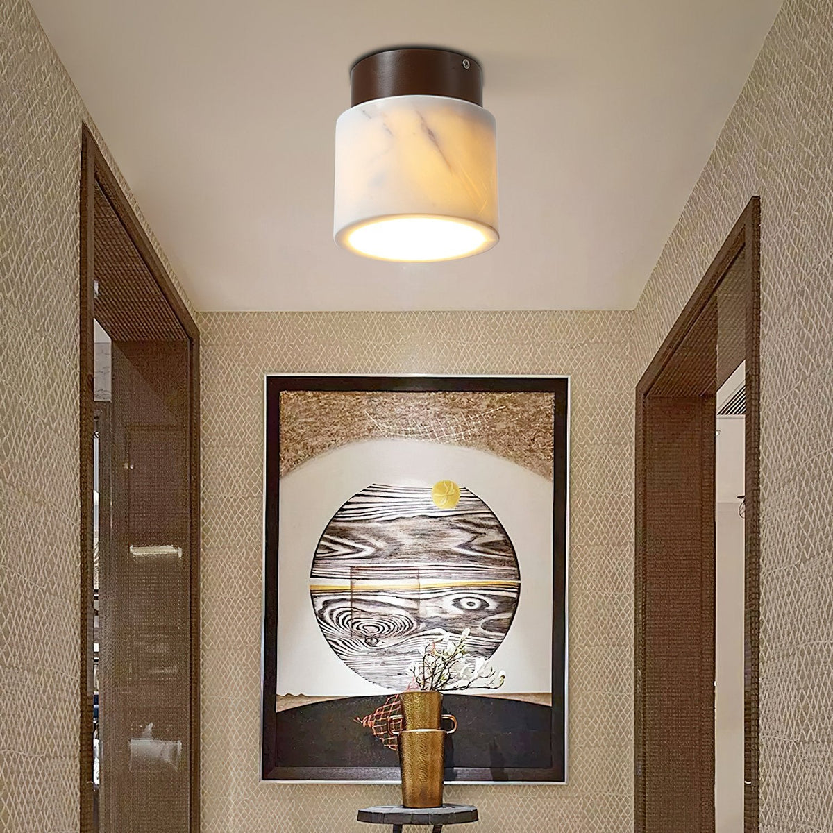 Walnut Marble Ceiling Lamp