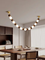 Walnut Bead Necklace Pendant Lamp