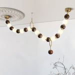Walnut Bead Necklace Pendant Lamp