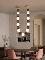 Walnut Bead Necklace Pendant Lamp