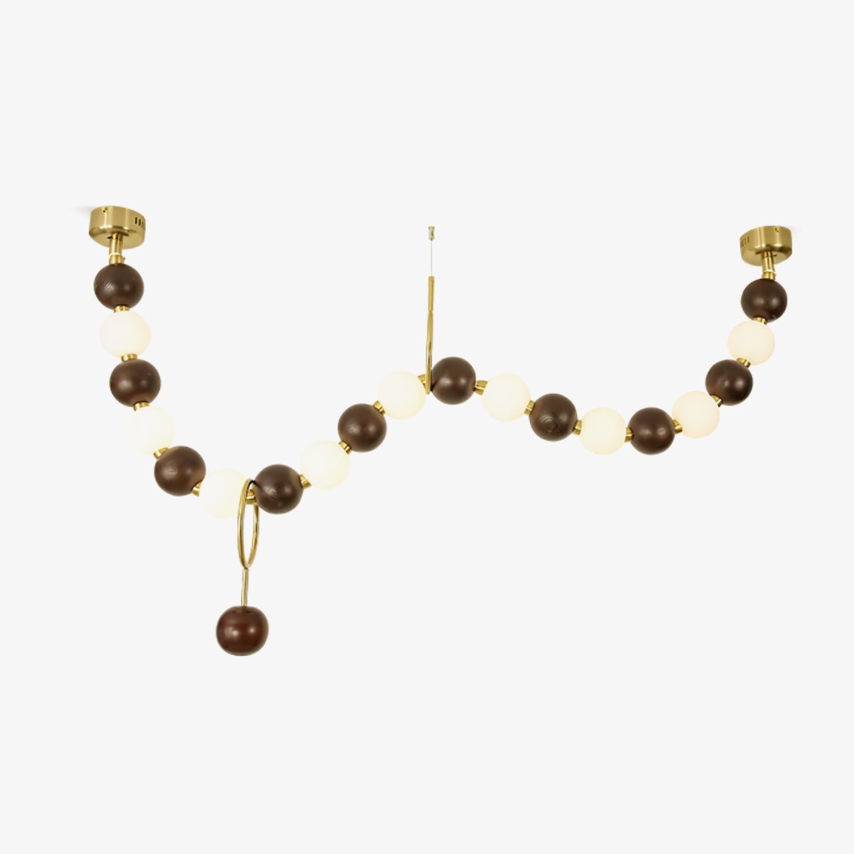 Walnut Bead Necklace Pendant Lamp