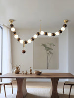 Walnut Bead Necklace Pendant Lamp