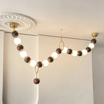 Walnut Bead Necklace Pendant Lamp
