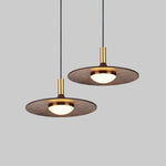 Walnut Wood Dish Pendant Light