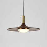 Walnut Wood Dish Pendant Light