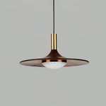 Walnut Wood Dish Pendant Light