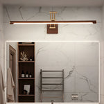 Walnut Linear Wall Sconce with Adjustable Brass Arm