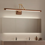 Walnut Linear Wall Sconce with Adjustable Brass Arm