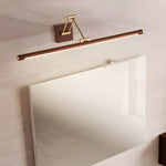 Walnut Linear Wall Sconce with Adjustable Brass Arm