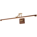 Walnut Linear Wall Sconce with Adjustable Brass Arm