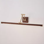 Walnut Linear Wall Sconce with Adjustable Brass Arm
