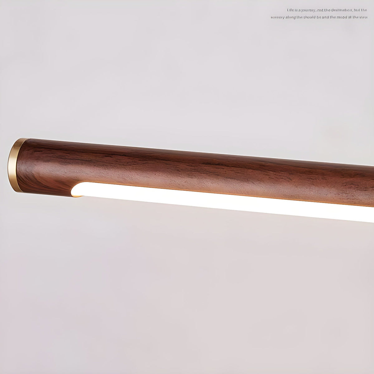 Walnut Linear Wall Sconce with Adjustable Brass Arm