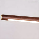 Walnut Linear Wall Sconce with Adjustable Brass Arm