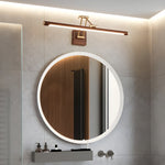 Walnut Linear Wall Sconce with Adjustable Brass Arm