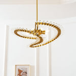 Waltz Art Chandelier – Sculptural Gold Pendant Light for Modern Interiors