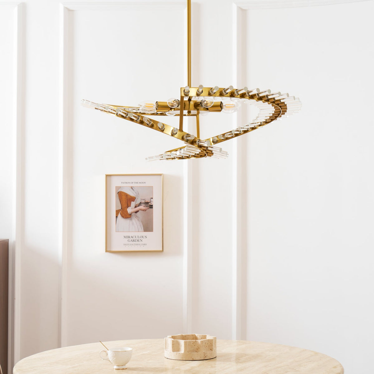 Waltz Art Chandelier – Sculptural Gold Pendant Light for Modern Interiors