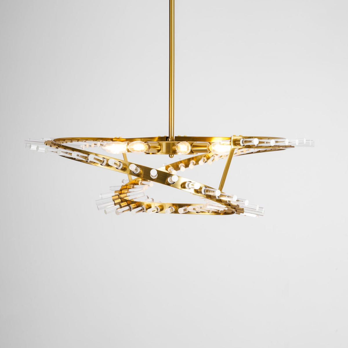 Waltz Art Chandelier – Sculptural Gold Pendant Light for Modern Interiors