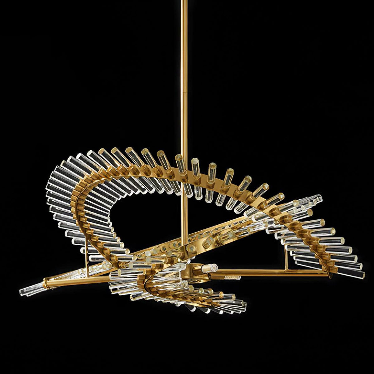 Waltz Art Chandelier – Sculptural Gold Pendant Light for Modern Interiors