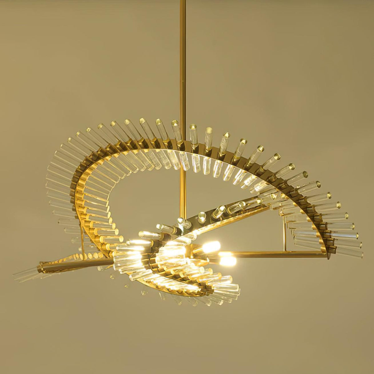 Waltz Art Chandelier – Sculptural Gold Pendant Light for Modern Interiors