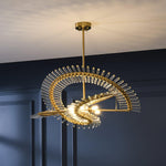 Waltz Art Chandelier – Sculptural Gold Pendant Light for Modern Interiors