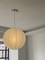 Handmade Mulberry Paper Pendant Light – Mid-Century Modern Washi Shade