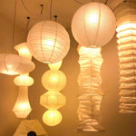 Handmade Mulberry Paper Pendant Light – Mid-Century Modern Washi Shade