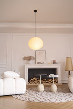 Handmade Mulberry Paper Pendant Light – Mid-Century Modern Washi Shade