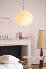 Handmade Mulberry Paper Pendant Light – Mid-Century Modern Washi Shade