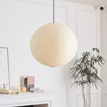 Handmade Mulberry Paper Pendant Light – Mid-Century Modern Washi Shade