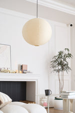 Handmade Mulberry Paper Pendant Light – Mid-Century Modern Washi Shade