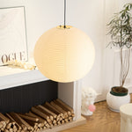 Handmade Mulberry Paper Pendant Light – Mid-Century Modern Washi Shade