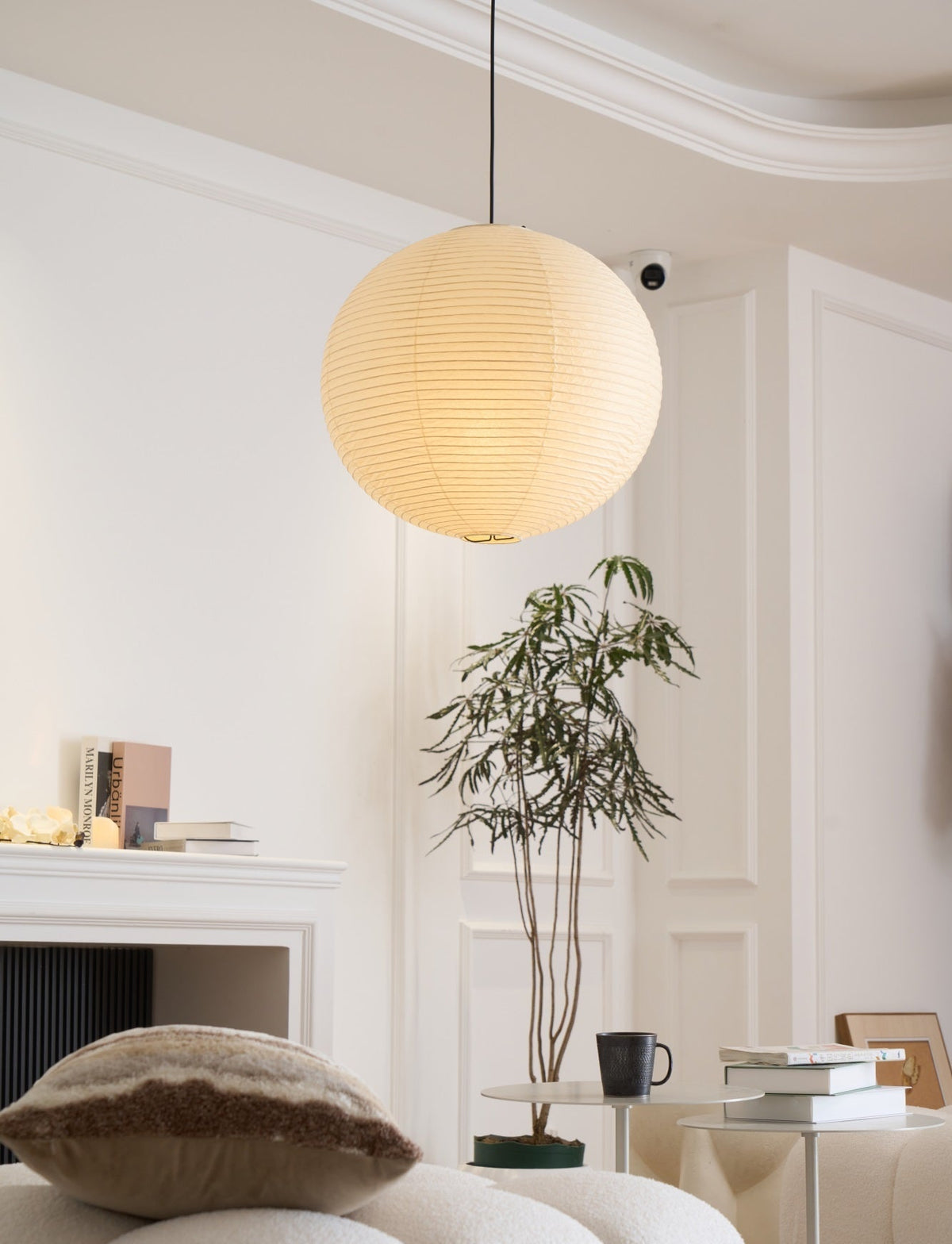 Handmade Mulberry Paper Pendant Light – Mid-Century Modern Washi Shade