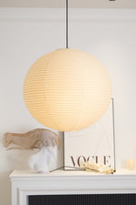 Handmade Mulberry Paper Pendant Light – Mid-Century Modern Washi Shade